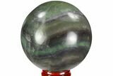 Colorful, Banded Fluorite Sphere - China #109647-1